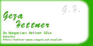 geza hettner business card